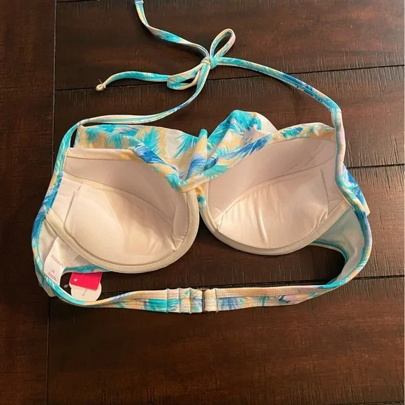 NWT Women’s L Xhilaration Halter Push-Up Floral Bikini Top - Picture 2 of 3